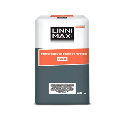 Состав декоративный штукатурный LINNIMAX Mineralputz Master Weiss / Минералпутц Мастер Вайс (К20, 25 кг)