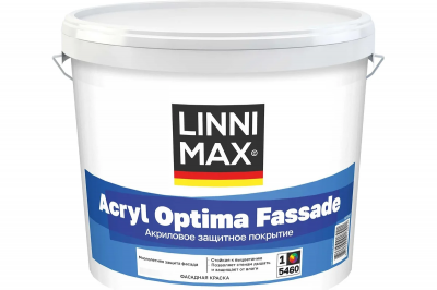 Краска водно-дисперсионная для наружных работ LINNIMAX Acryl Optima Fassade / ЛИННИМАКС Оптима Фасад (11 л)