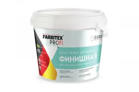 Шпатлевка акриловая финишная для наружных и внутренних работ FARBITEX ПРОФИ  - превью